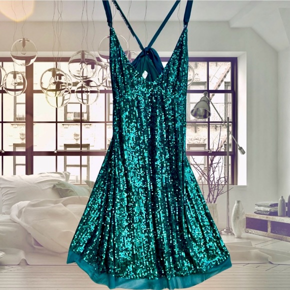 Free People Gold Rush Sequin Mini Dress - Picture 4 of 6